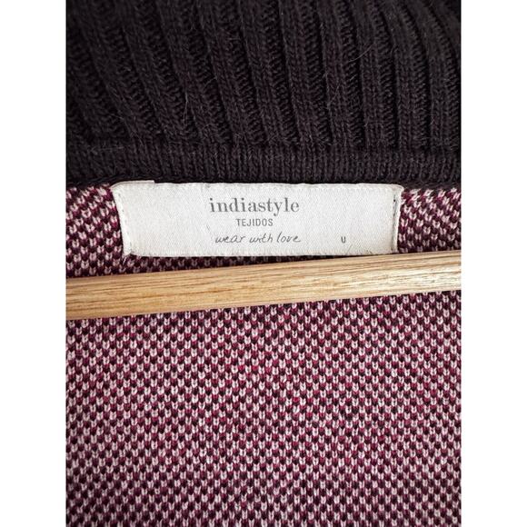 IndiaStyle Tejidos Wear with Love Aztec Tribal Pattern Cardigan Sweater M BoHo - Picture 4 of 5